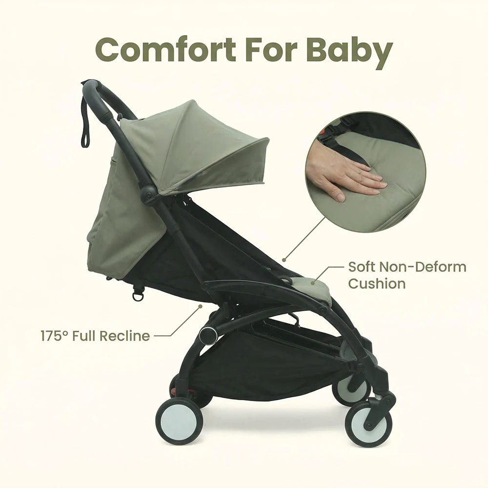 3Pcs /Set 175° Strollers Accessories Sunshade Covers Seat Cushion With Breathable Mesh Canopy Seat Liner Fit YOYO+/YOYO2/YOYO3