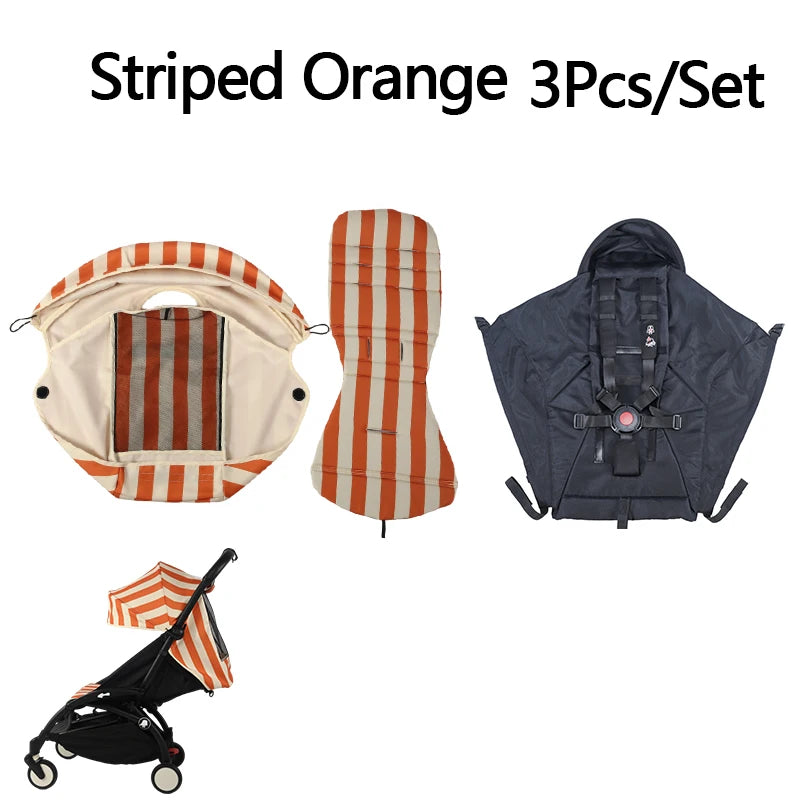 3Pcs /Set 175° Strollers Accessories Sunshade Covers Seat Cushion With Breathable Mesh Canopy Seat Liner Fit YOYO+/YOYO2/YOYO3