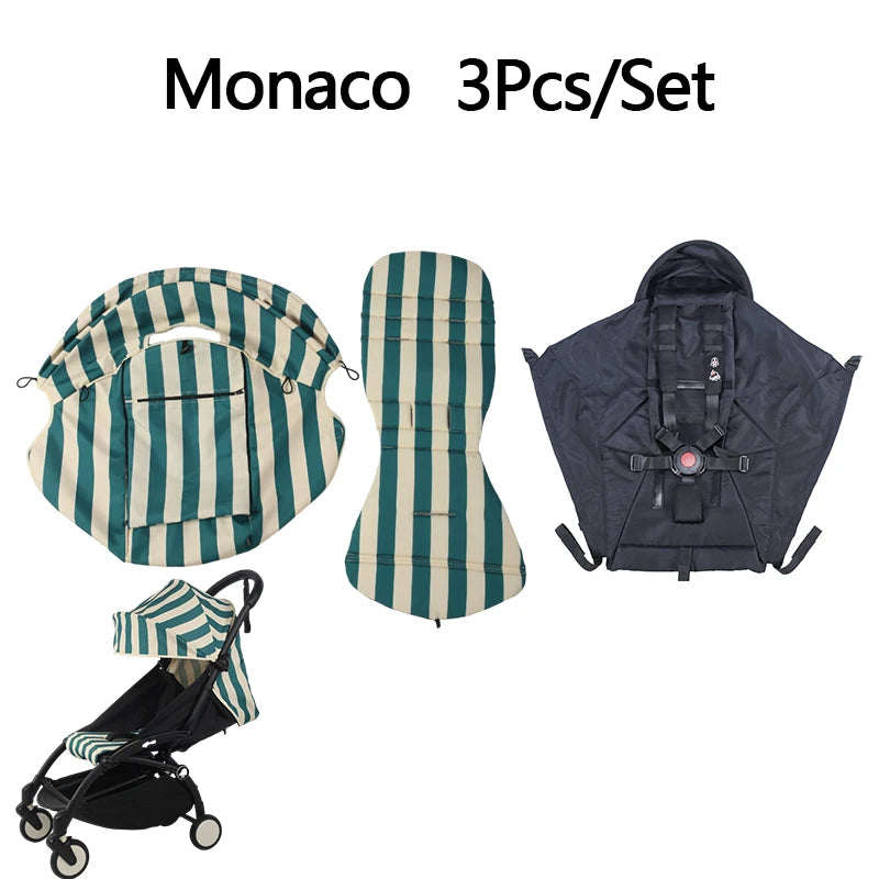 3Pcs /Set 175° Strollers Accessories Sunshade Covers Seat Cushion With Breathable Mesh Canopy Seat Liner Fit YOYO+/YOYO2/YOYO3