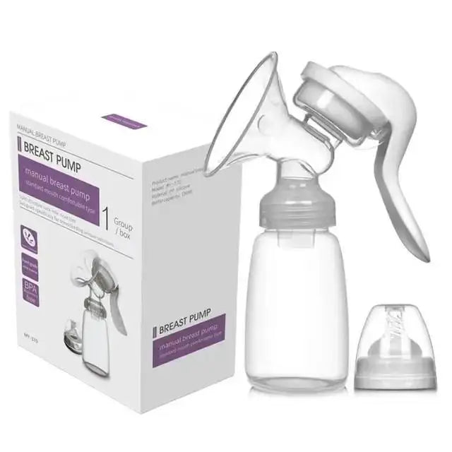 Portable Manual Breast Pump with Painless Breast Soak Silicone Flange 150ml 3 Level Adjustable Pressure Breastfeeding Pumps